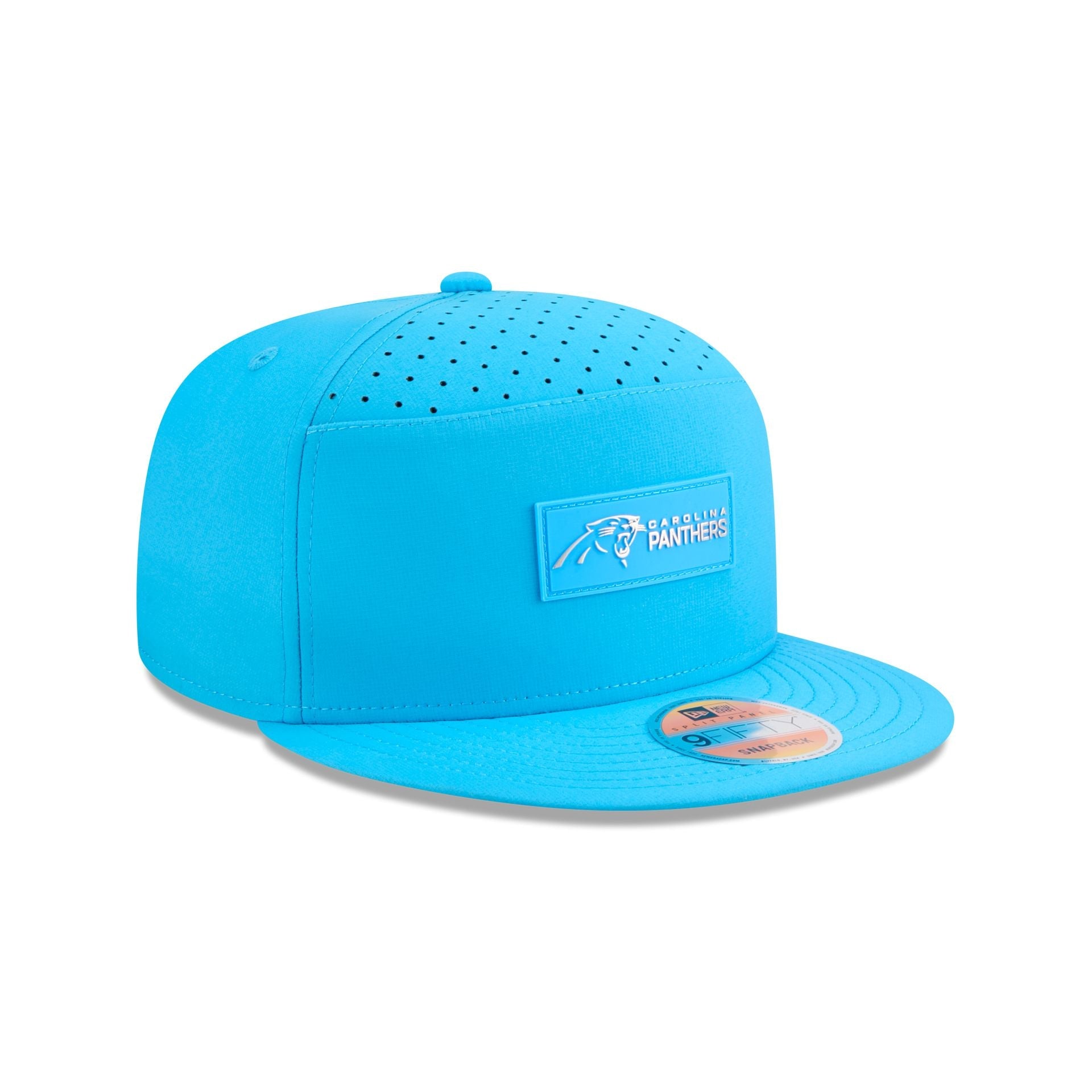 Carolina Panthers 2025 Sideline Hot Weather Split Panel 9FIFTY Snapback Hat