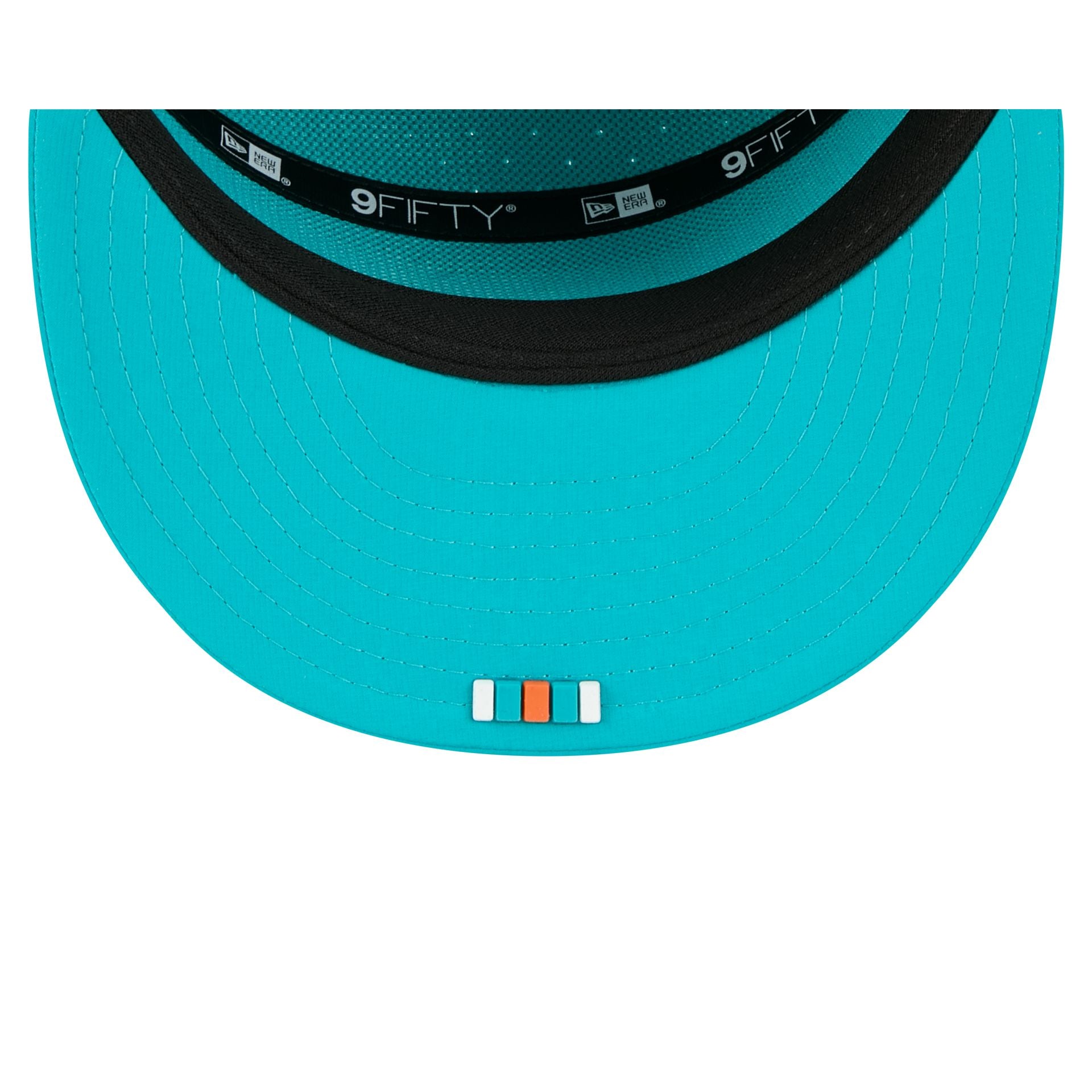 Miami Dolphins 2025 Sideline Hot Weather Split Panel 9FIFTY Snapback Hat