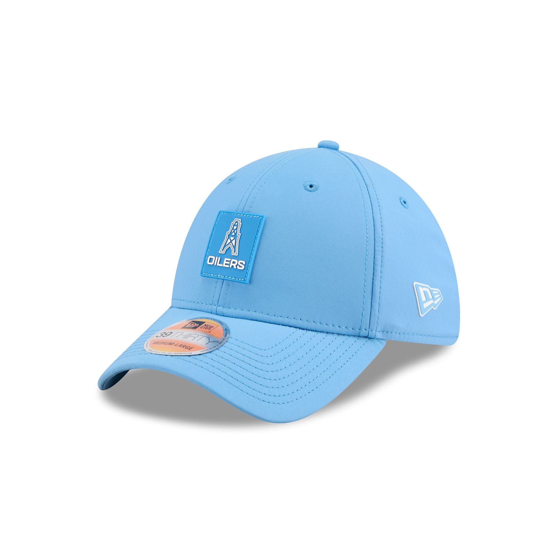 Oilers 2025 Sideline Hot Weather Historic 39THIRTY Stretch Fit Hat