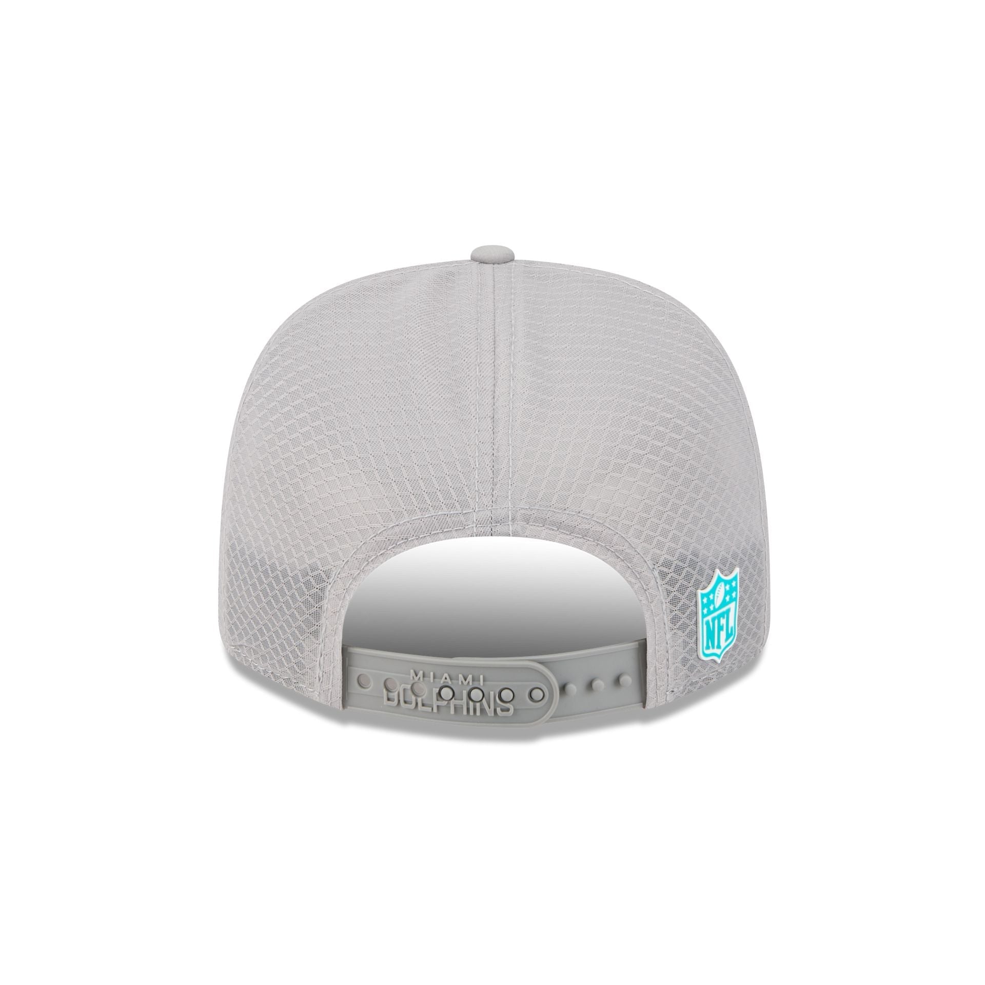 Miami Dolphins 2025 Sideline Hot Weather Gray 9SEVENTY Trucker Hat