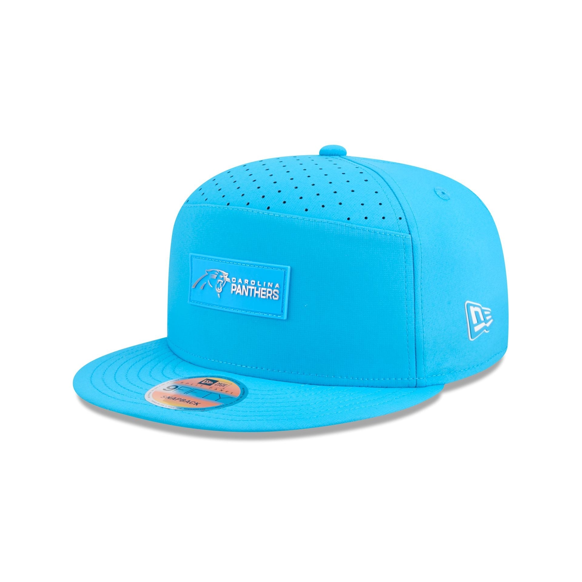 Carolina Panthers 2025 Sideline Hot Weather Split Panel 9FIFTY Snapback Hat