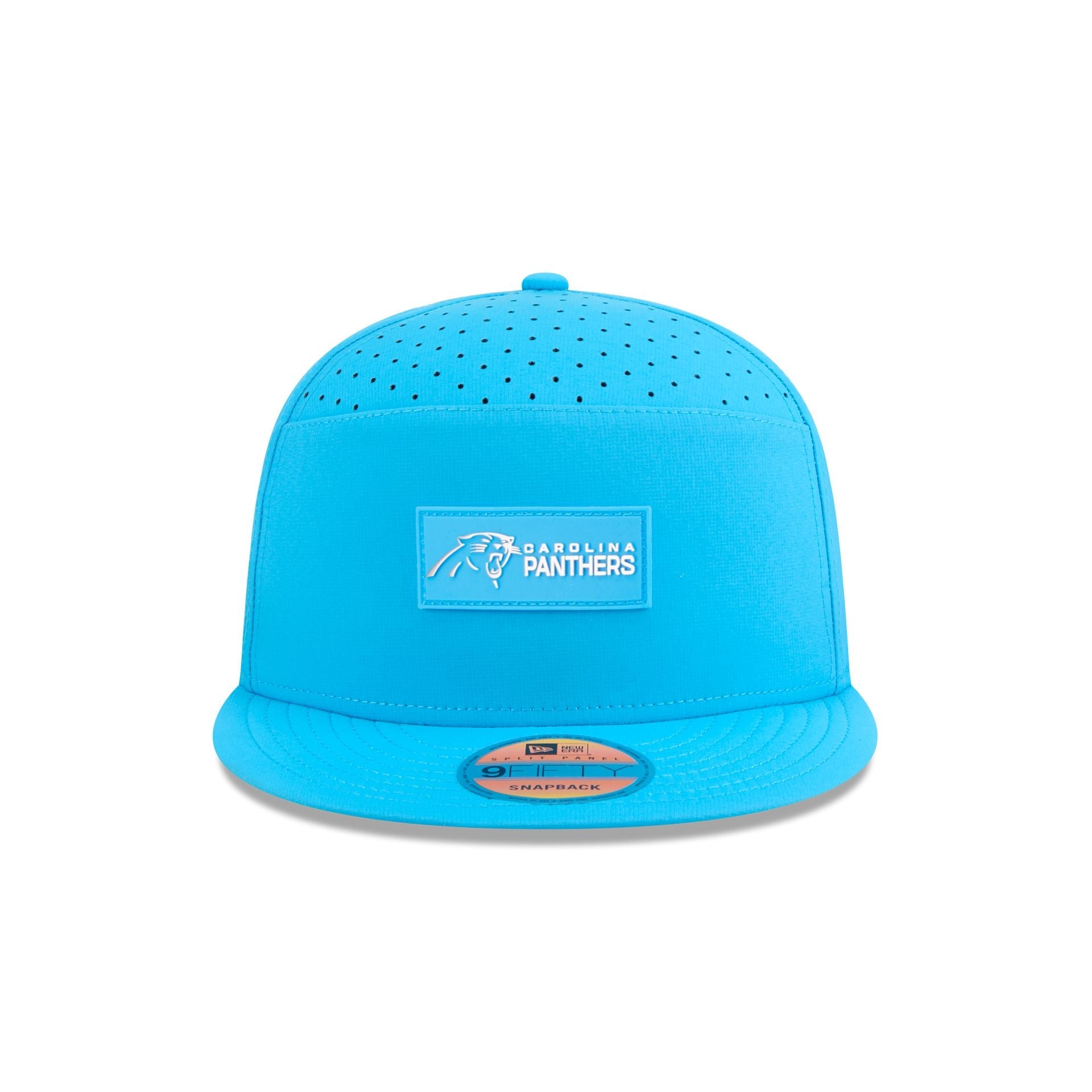 Carolina Panthers 2025 Sideline Hot Weather Split Panel 9FIFTY Snapback Hat