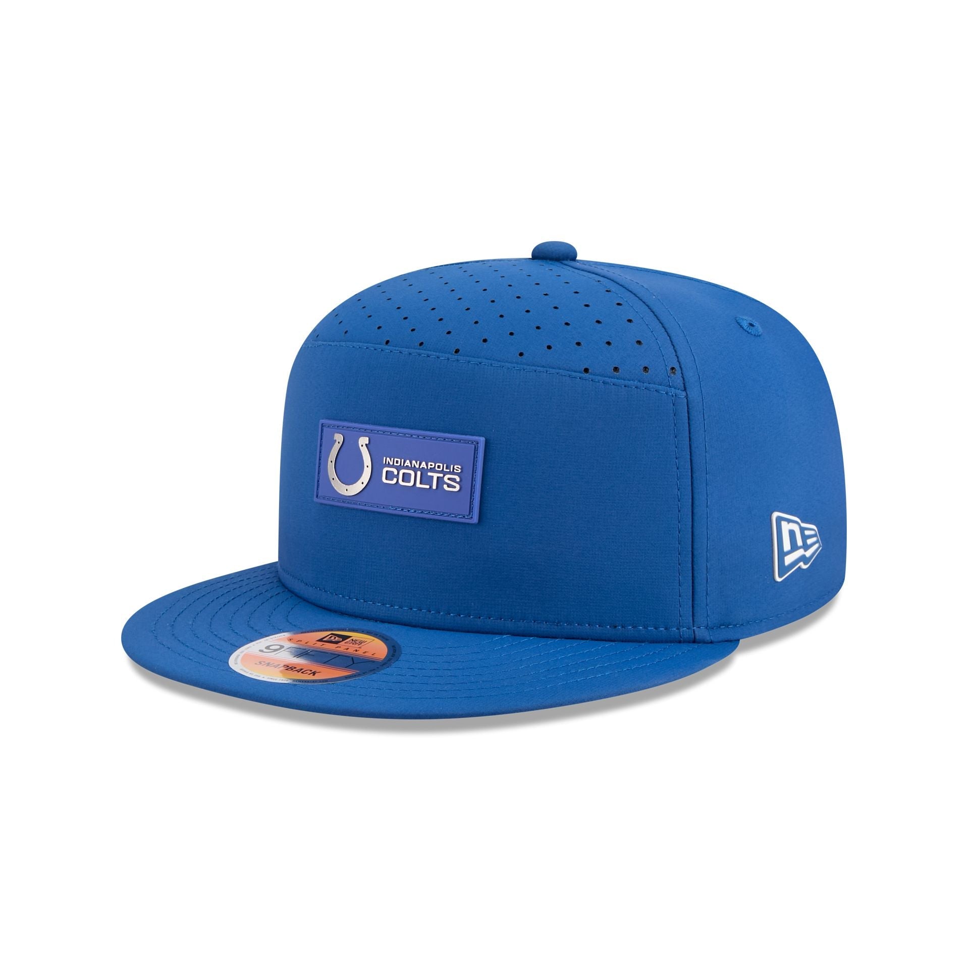 Indianapolis Colts 2025 Sideline Hot Weather Split Panel 9FIFTY Snapback Hat