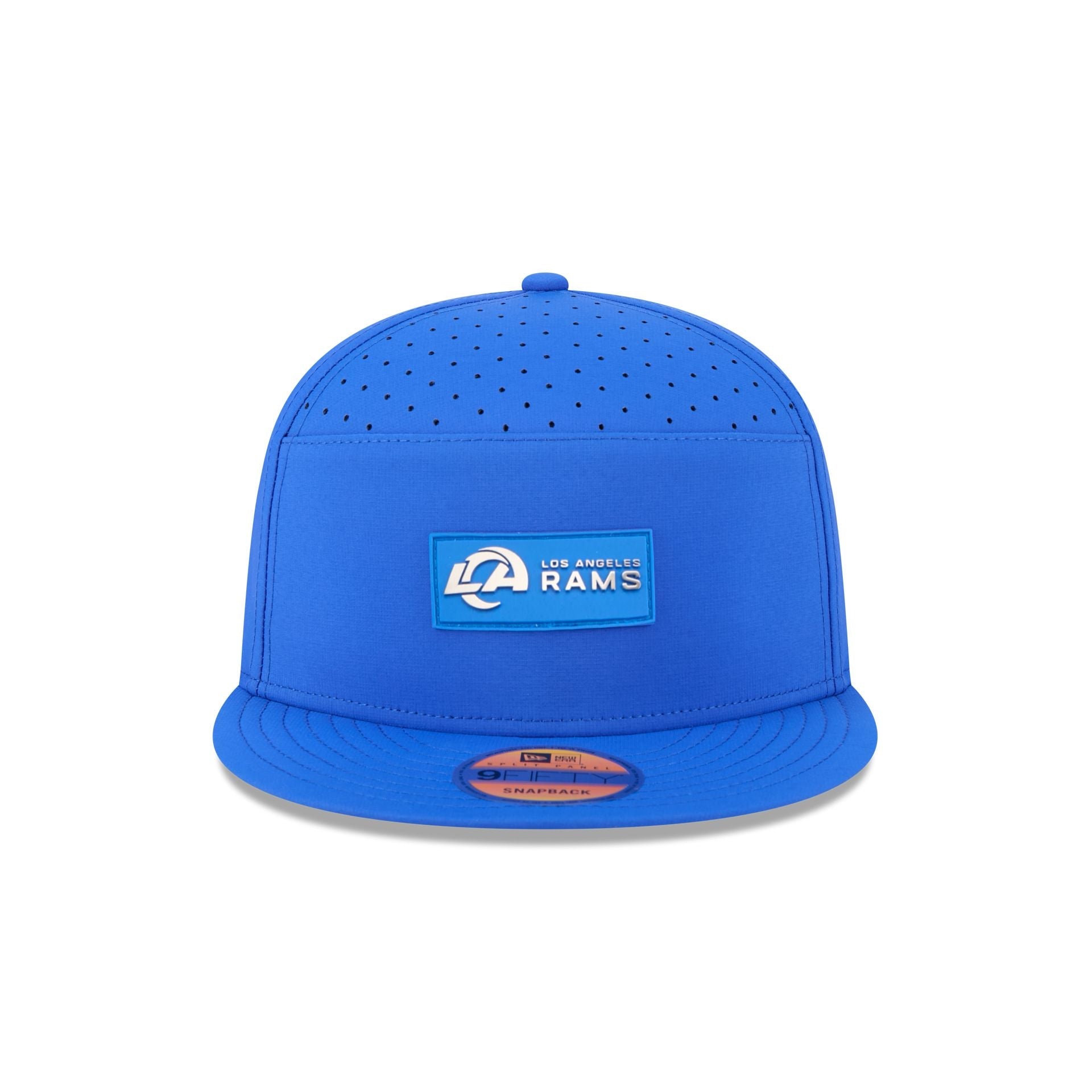 Los Angeles Rams 2025 Sideline Hot Weather Split Panel 9FIFTY Snapback Hat