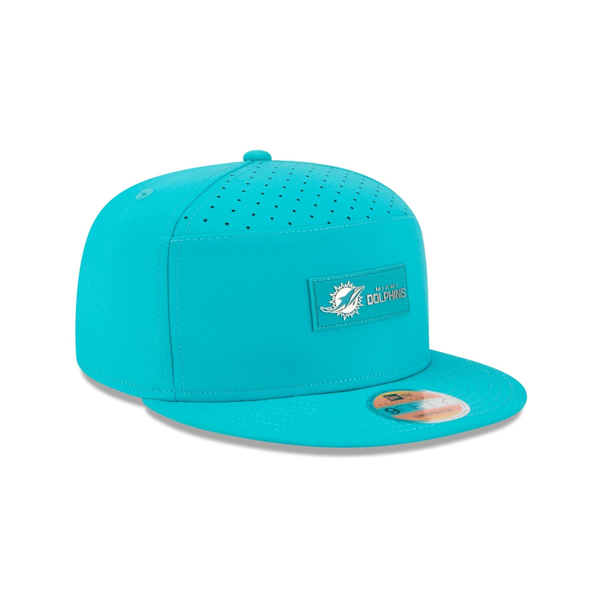 Miami Dolphins 2025 Sideline Hot Weather Split Panel 9FIFTY Snapback Hat