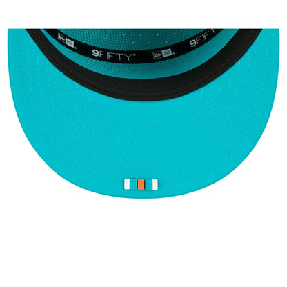 Miami Dolphins 2025 Sideline Hot Weather Split Panel 9FIFTY Snapback Hat