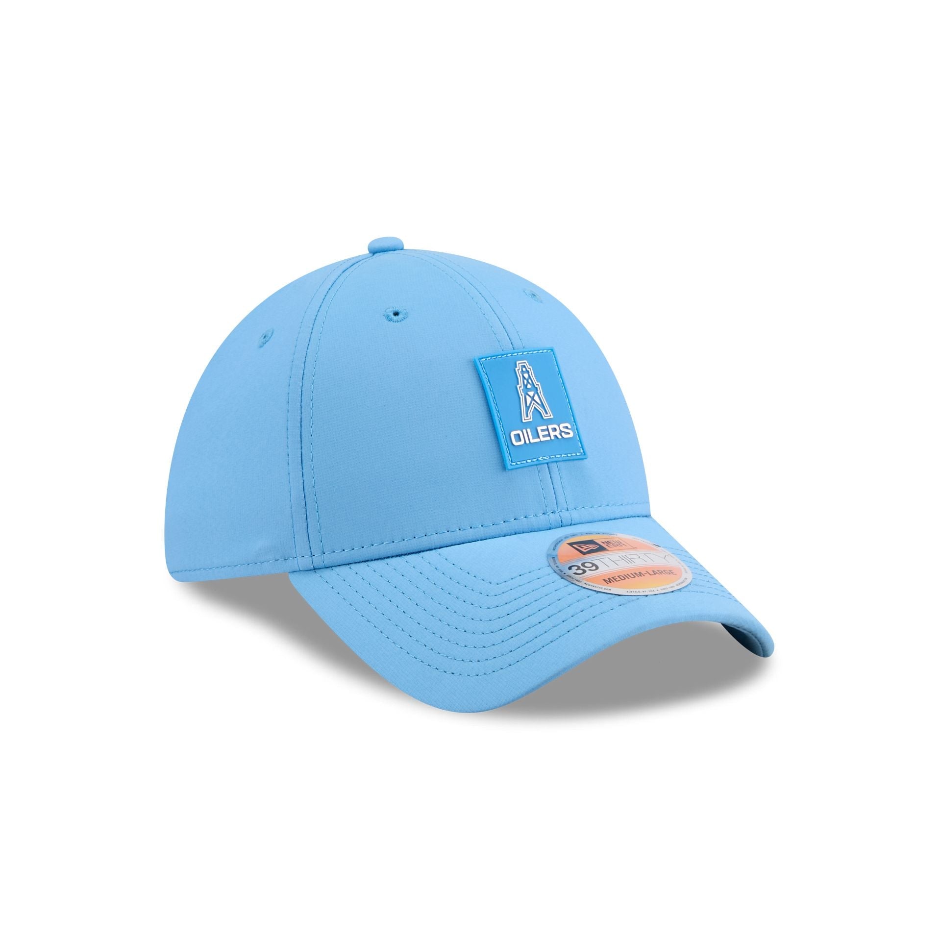Oilers 2025 Sideline Hot Weather Historic 39THIRTY Stretch Fit Hat