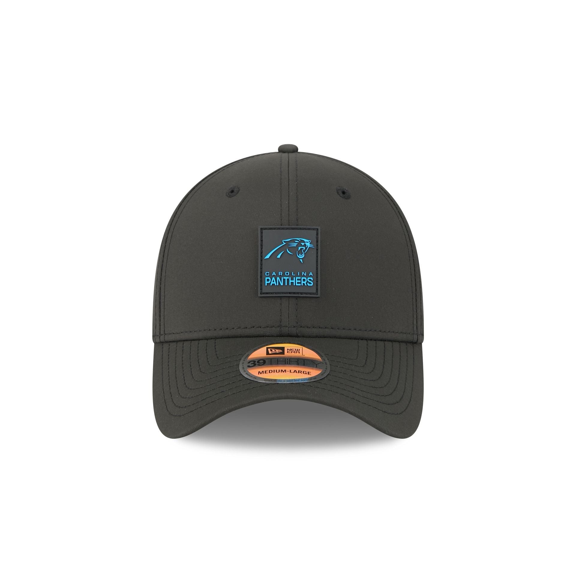 Carolina Panthers 2025 Sideline Hot Weather Black 39THIRTY Stretch Fit Hat