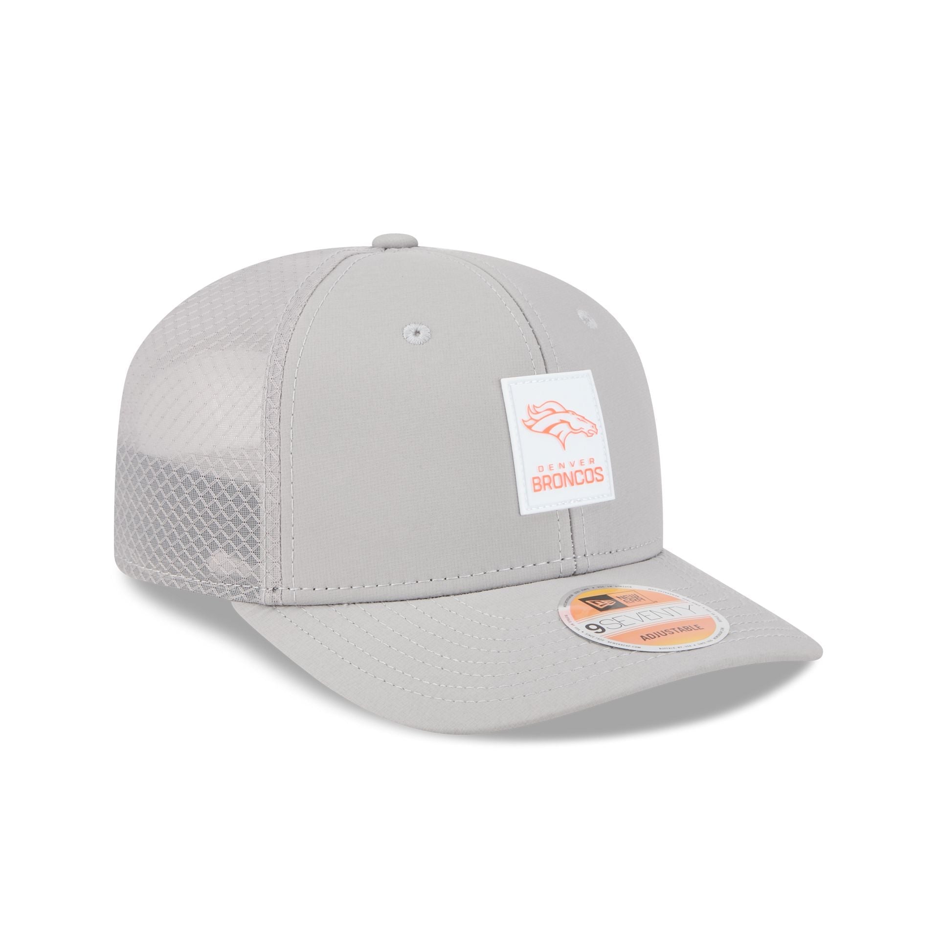 Denver Broncos 2025 Sideline Hot Weather Gray 9SEVENTY Trucker Hat