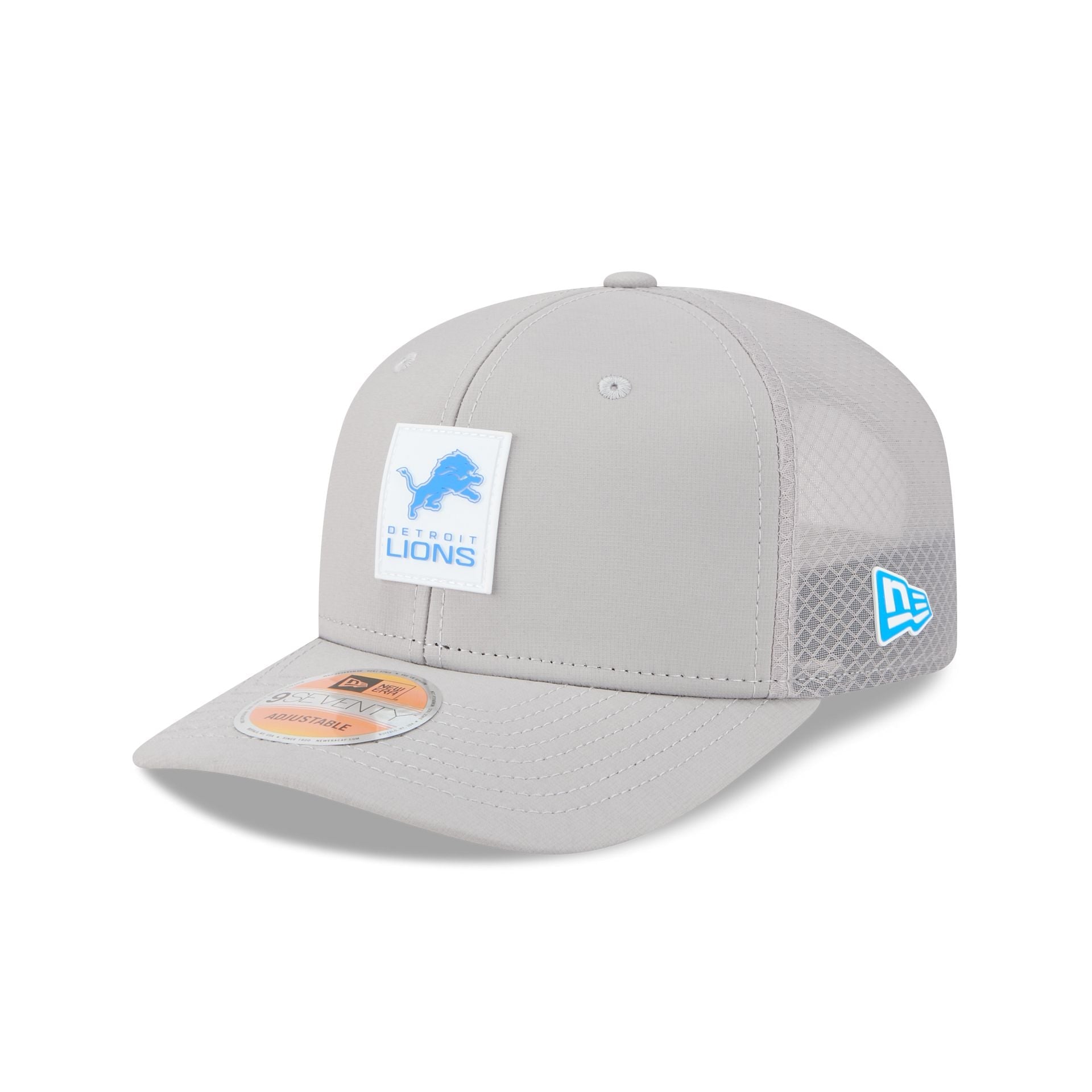 Detroit Lions 2025 Sideline Hot Weather Gray 9SEVENTY Trucker Hat