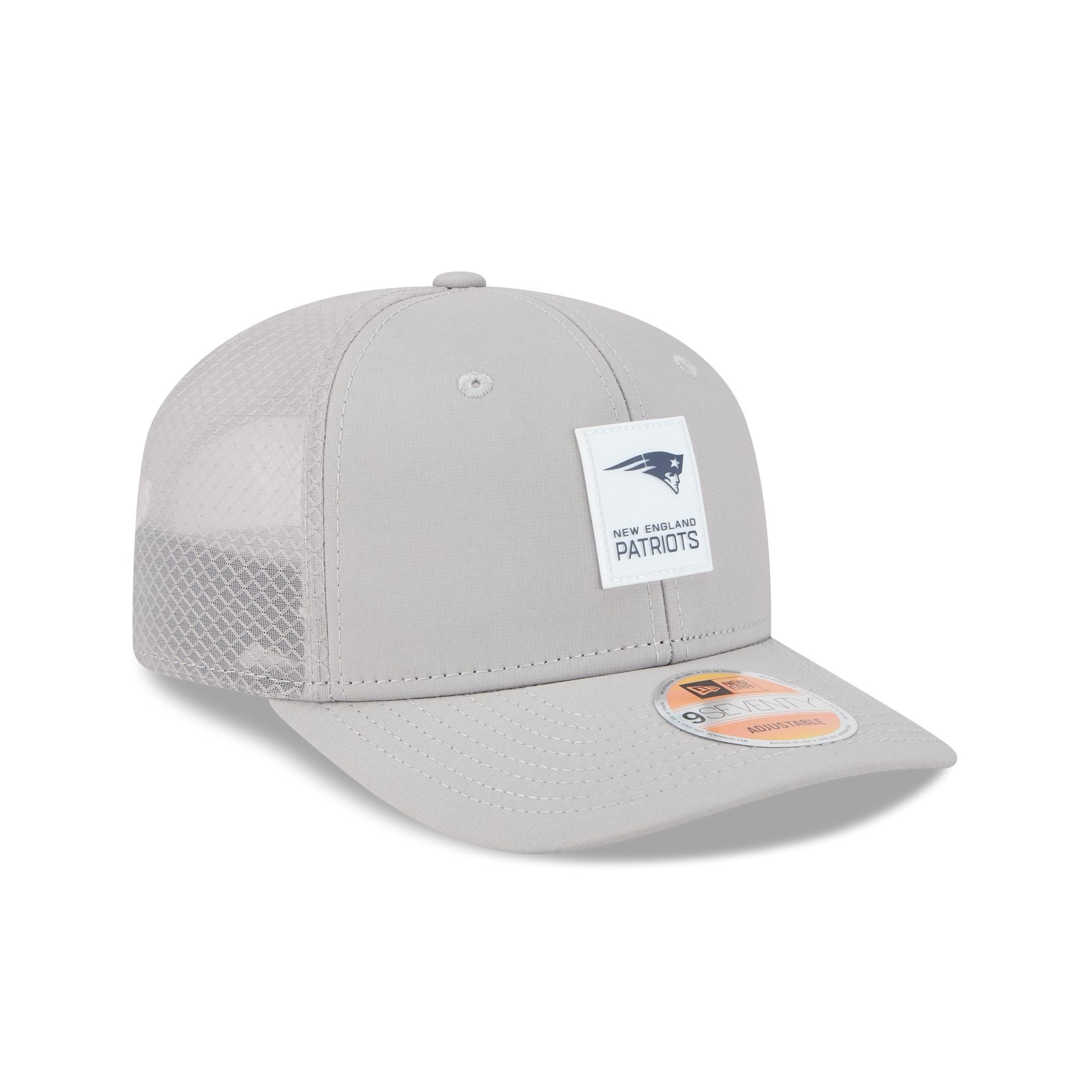 New England Patriots 2025 Sideline Hot Weather Gray 9SEVENTY Trucker Hat