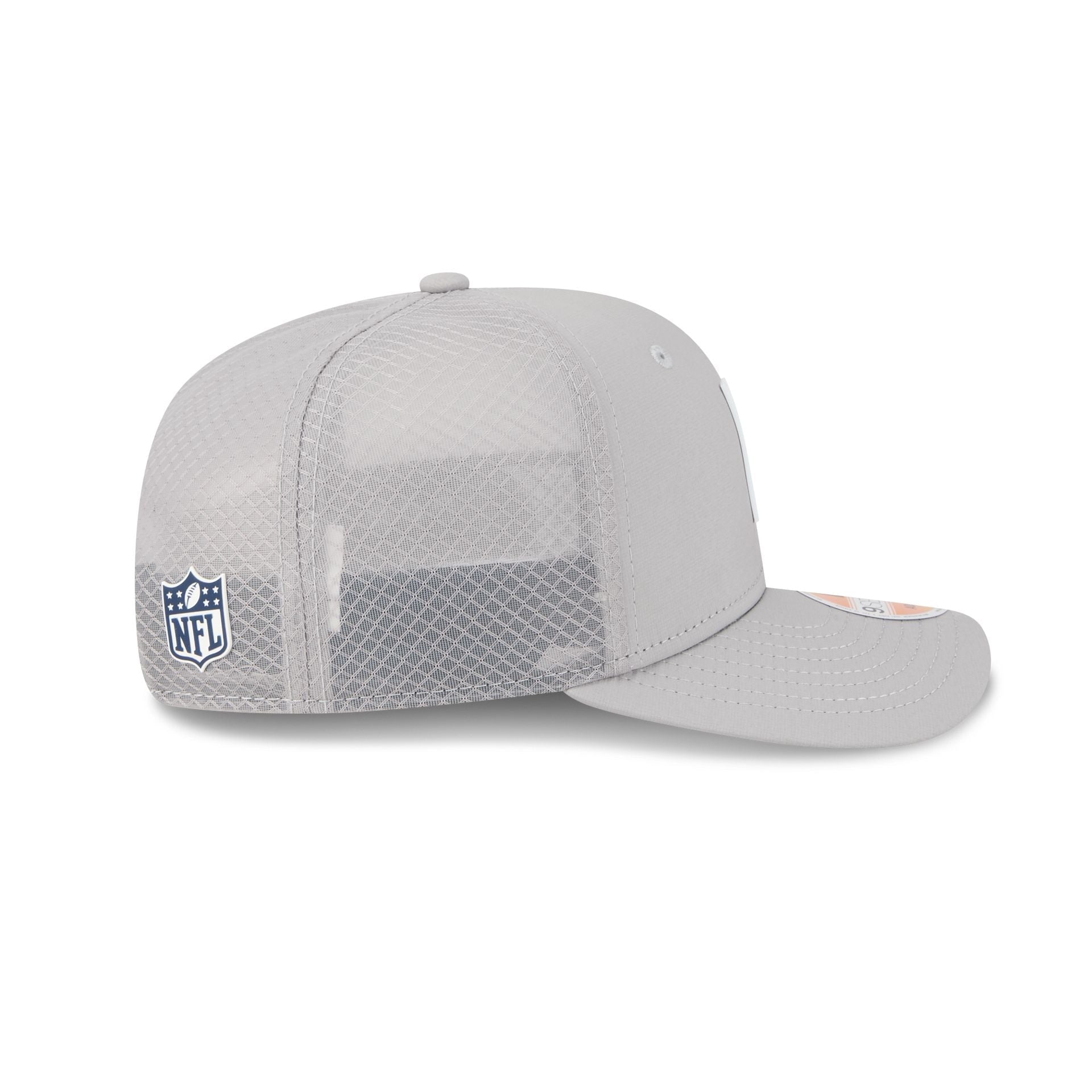 New England Patriots 2025 Sideline Hot Weather Gray 9SEVENTY Trucker Hat