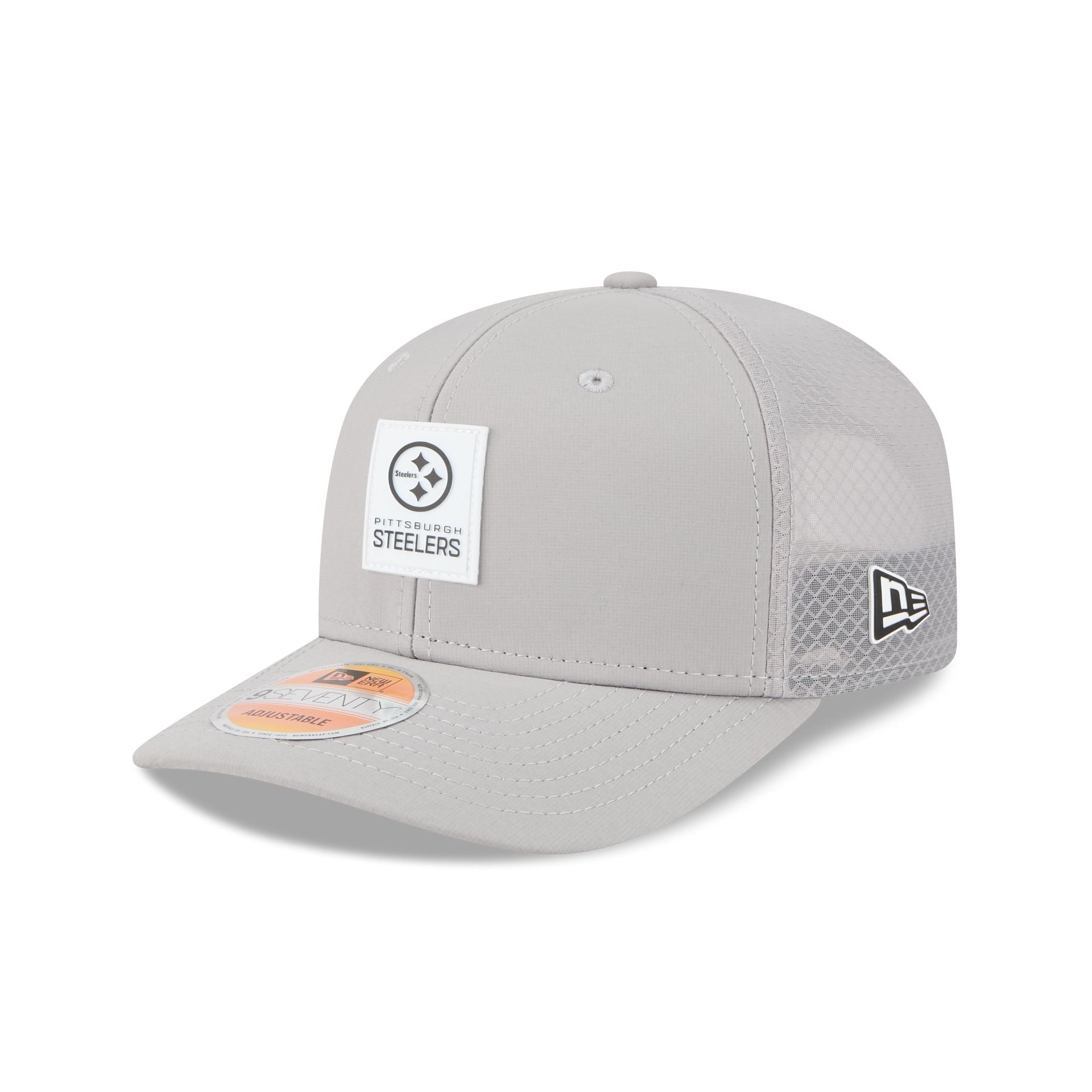 Pittsburgh Steelers 2025 Sideline Hot Weather Gray 9SEVENTY Trucker Hat