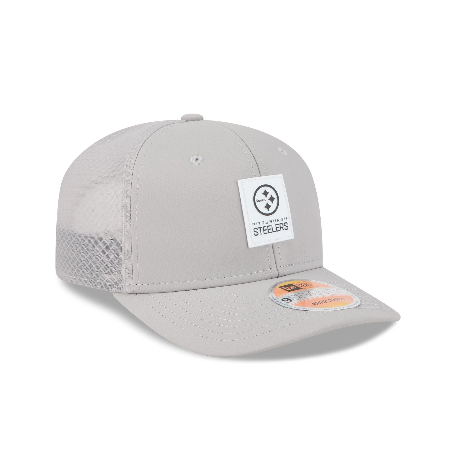 Pittsburgh Steelers 2025 Sideline Hot Weather Gray 9SEVENTY Trucker Hat