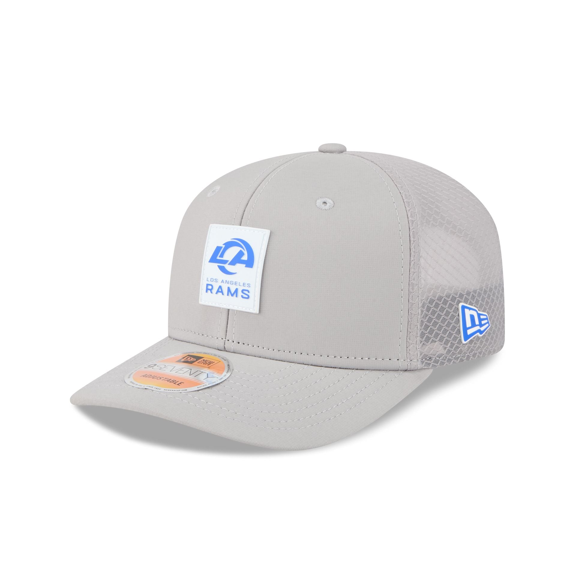 Los Angeles Rams 2025 Sideline Hot Weather Gray 9SEVENTY Trucker Hat