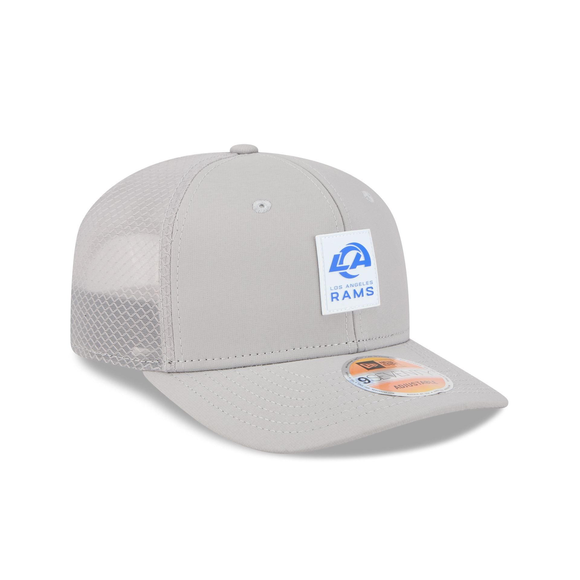 Los Angeles Rams 2025 Sideline Hot Weather Gray 9SEVENTY Trucker Hat