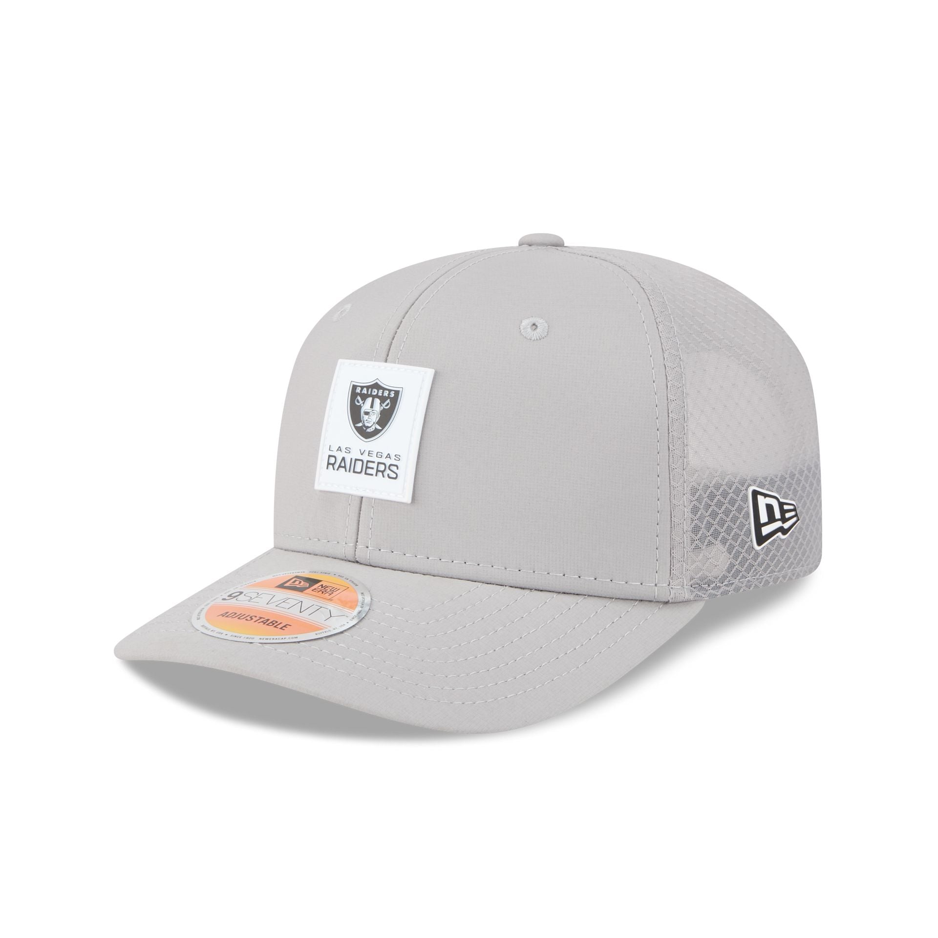 Las Vegas Raiders 2025 Sideline Hot Weather Gray 9SEVENTY Trucker Hat