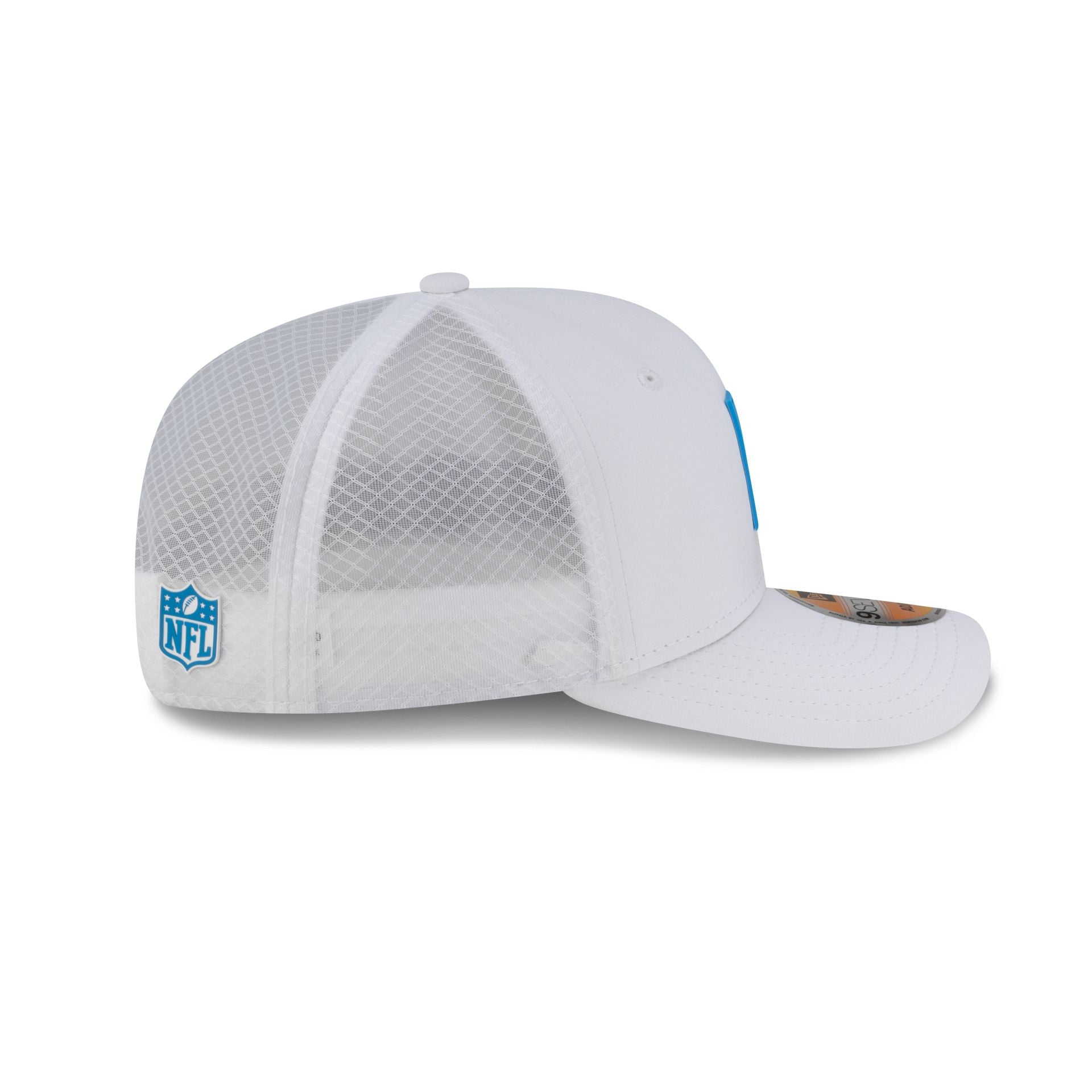 Carolina Panthers 2025 Sideline Hot Weather White 9SEVENTY Trucker Hat