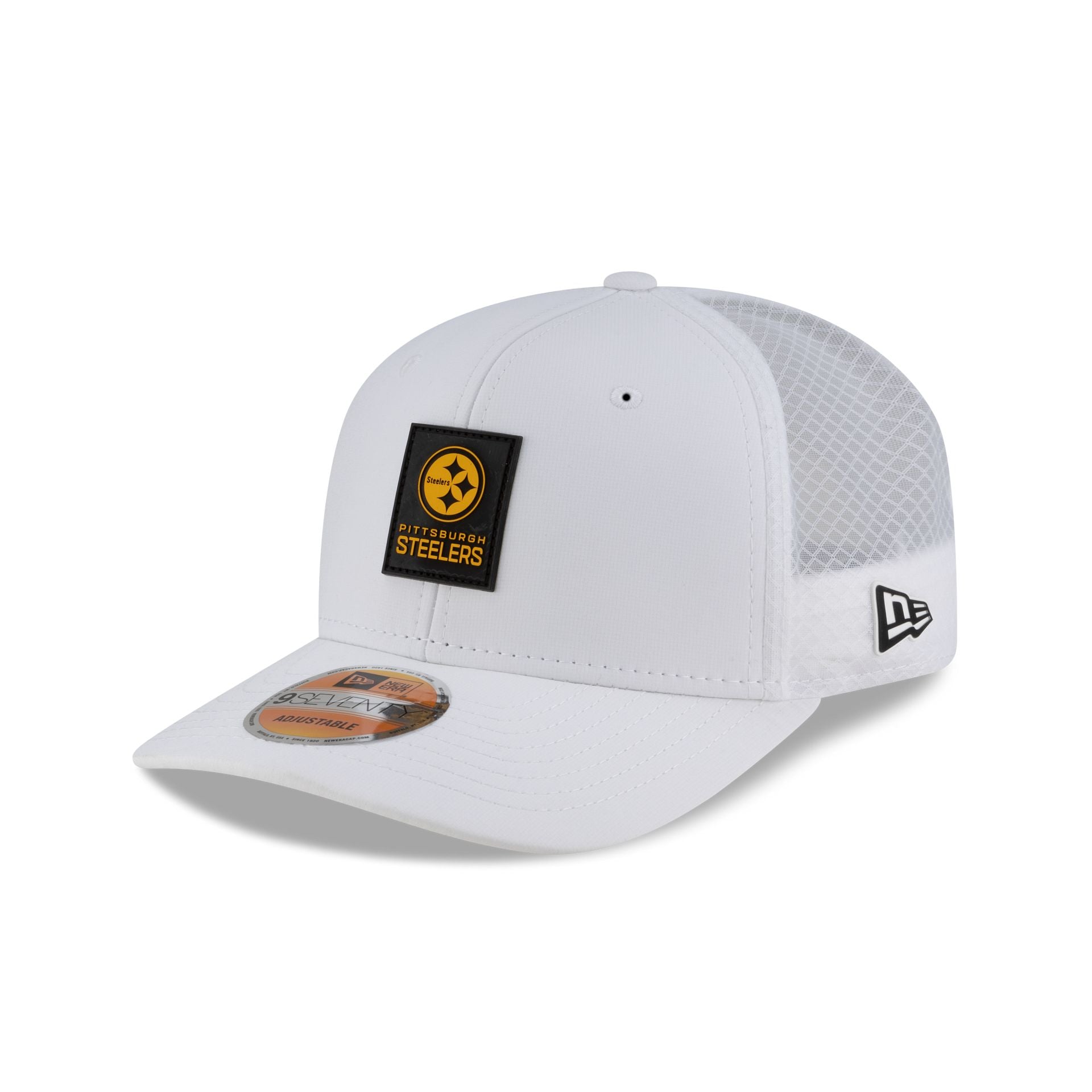 Pittsburgh Steelers 2025 Sideline Hot Weather White 9SEVENTY Trucker Hat