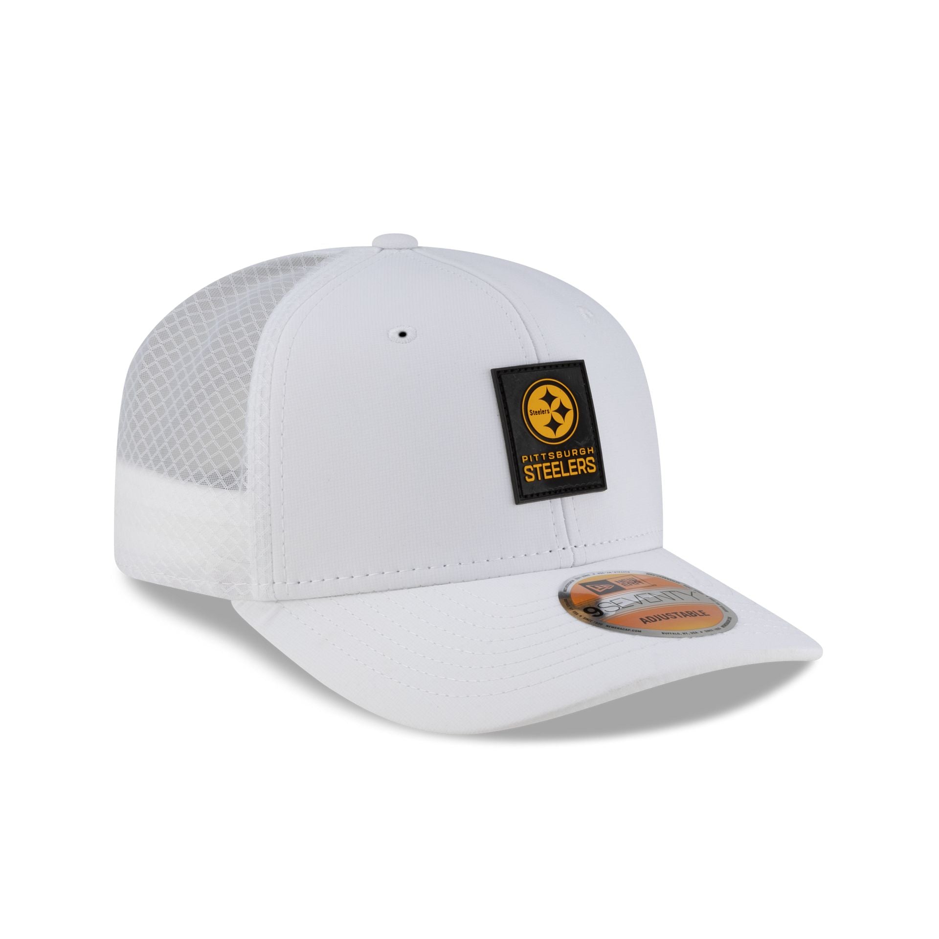 Pittsburgh Steelers 2025 Sideline Hot Weather White 9SEVENTY Trucker Hat