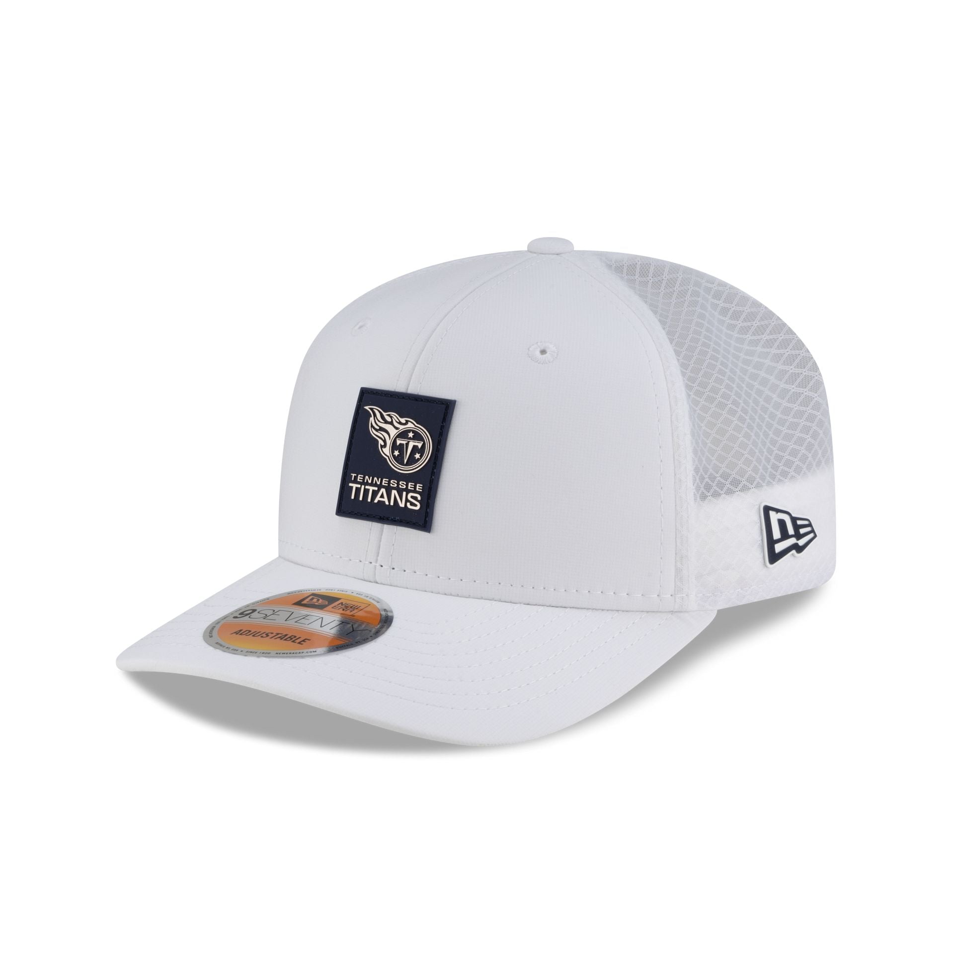 Tennessee Titans 2025 Sideline Hot Weather White 9SEVENTY Trucker Hat