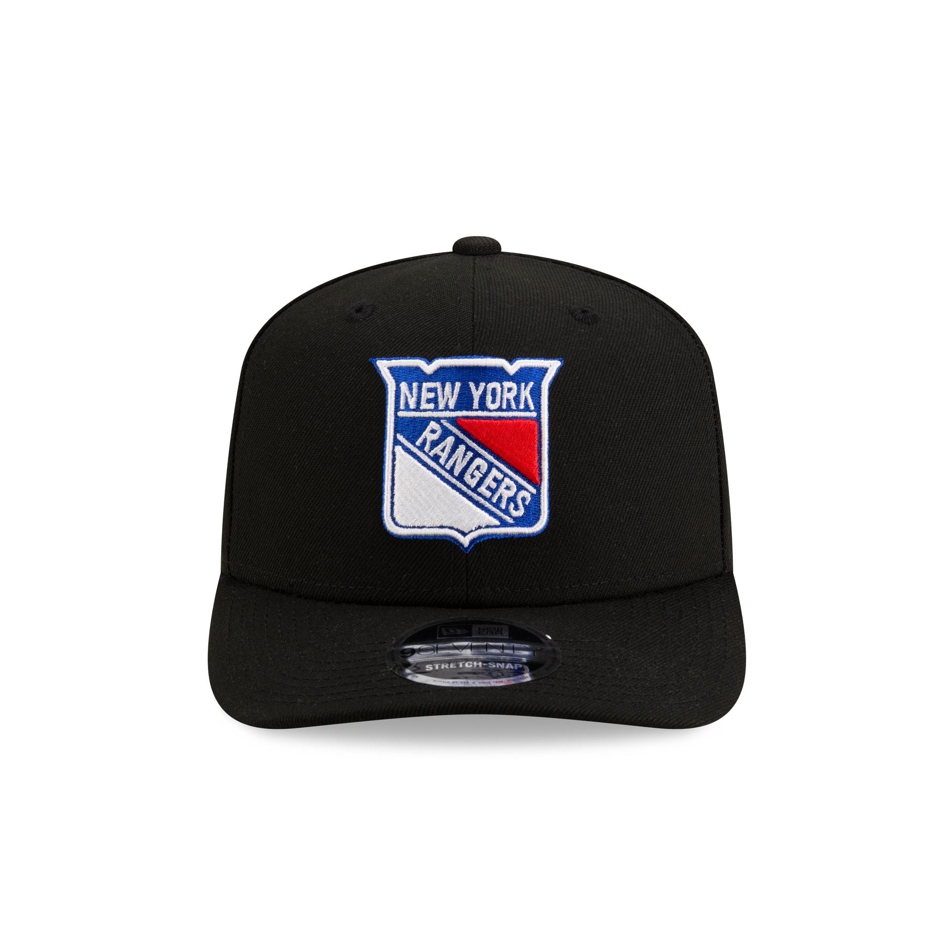 New York Rangers Black 9SEVENTY Stretch-Snap Hat